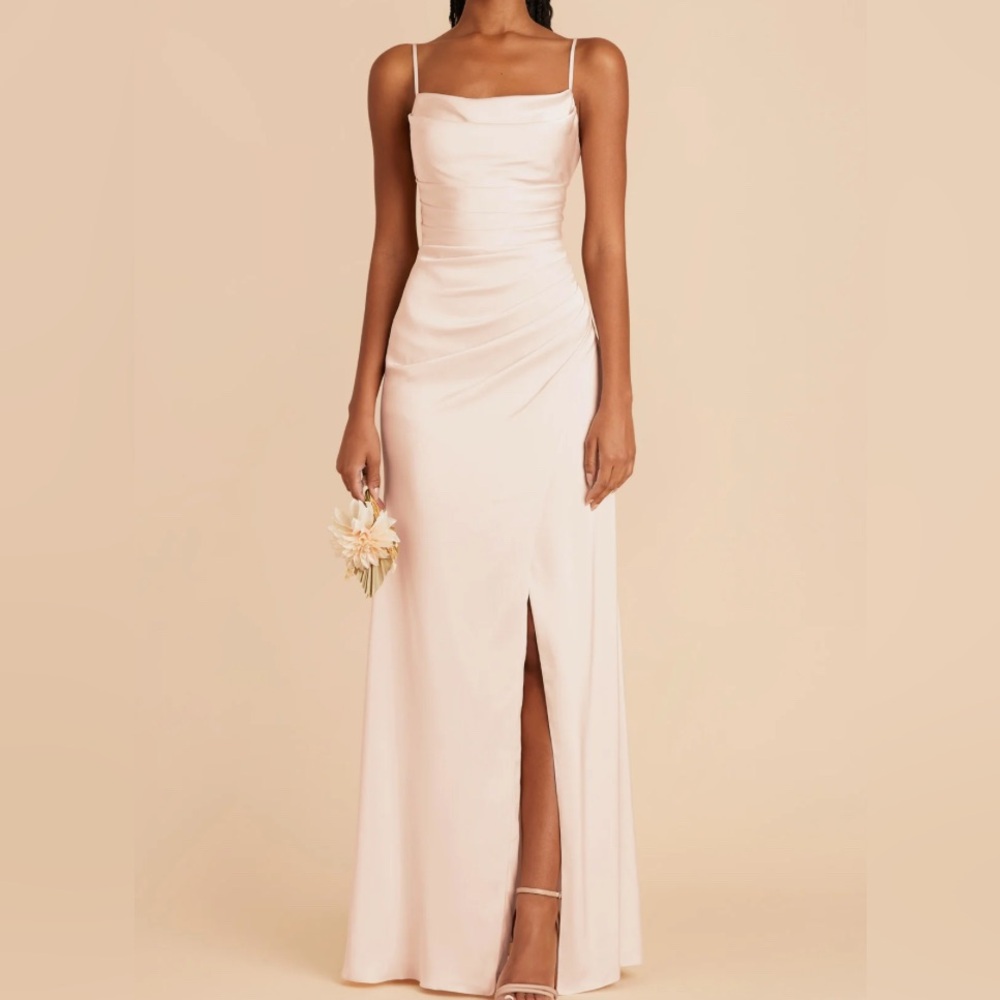 Birdy Grey matte Satin Champagne Gown